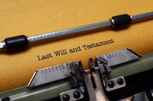 Last will and testament on typewriter